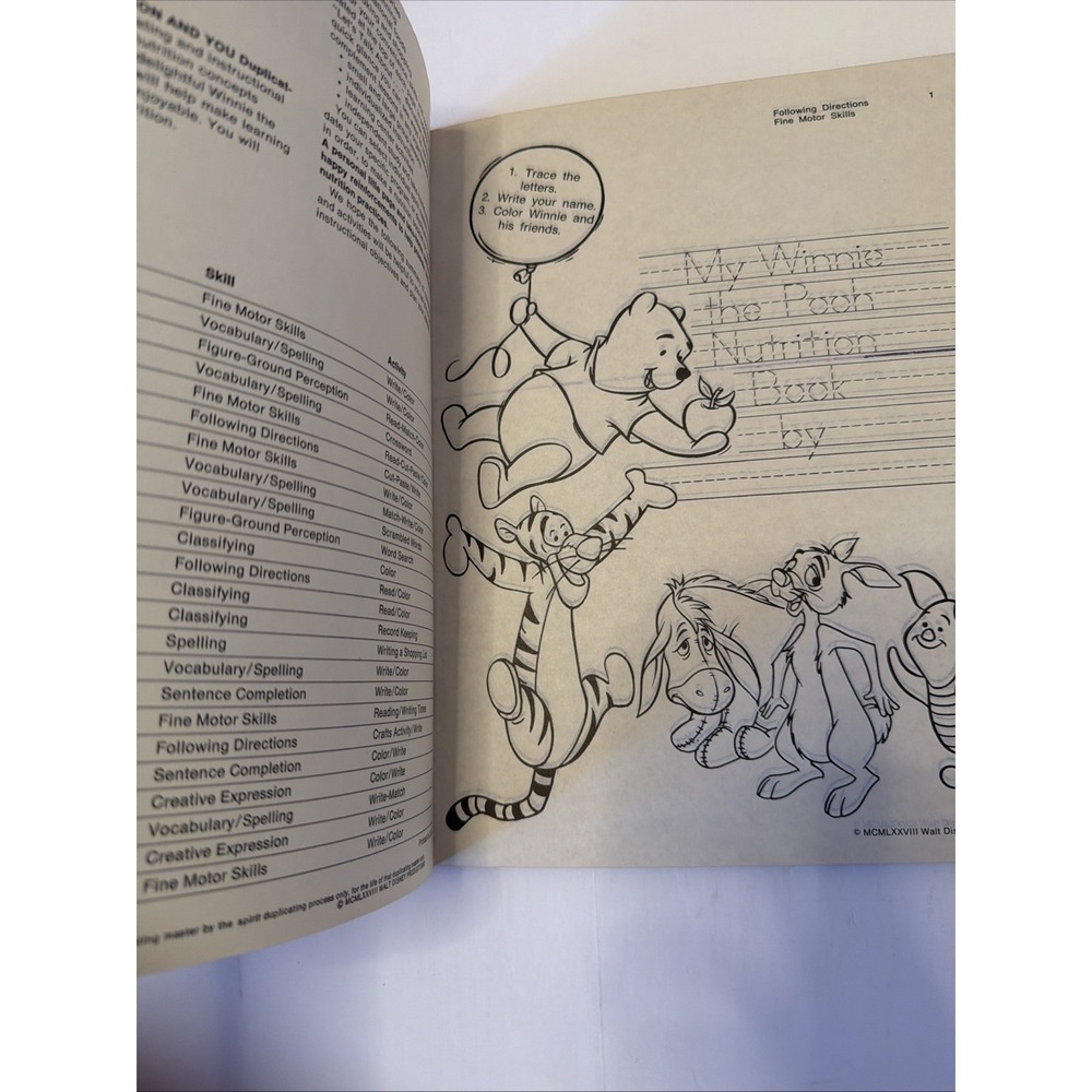 Disney School House Winnie The Pooh Nutrition And You Language Arts Dis 002AC - Picture 15 of 16